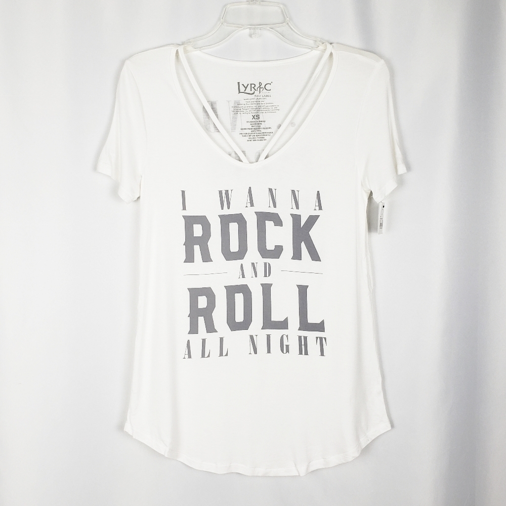 LYRIC KISS Rock and Roll All Nite graphic tee